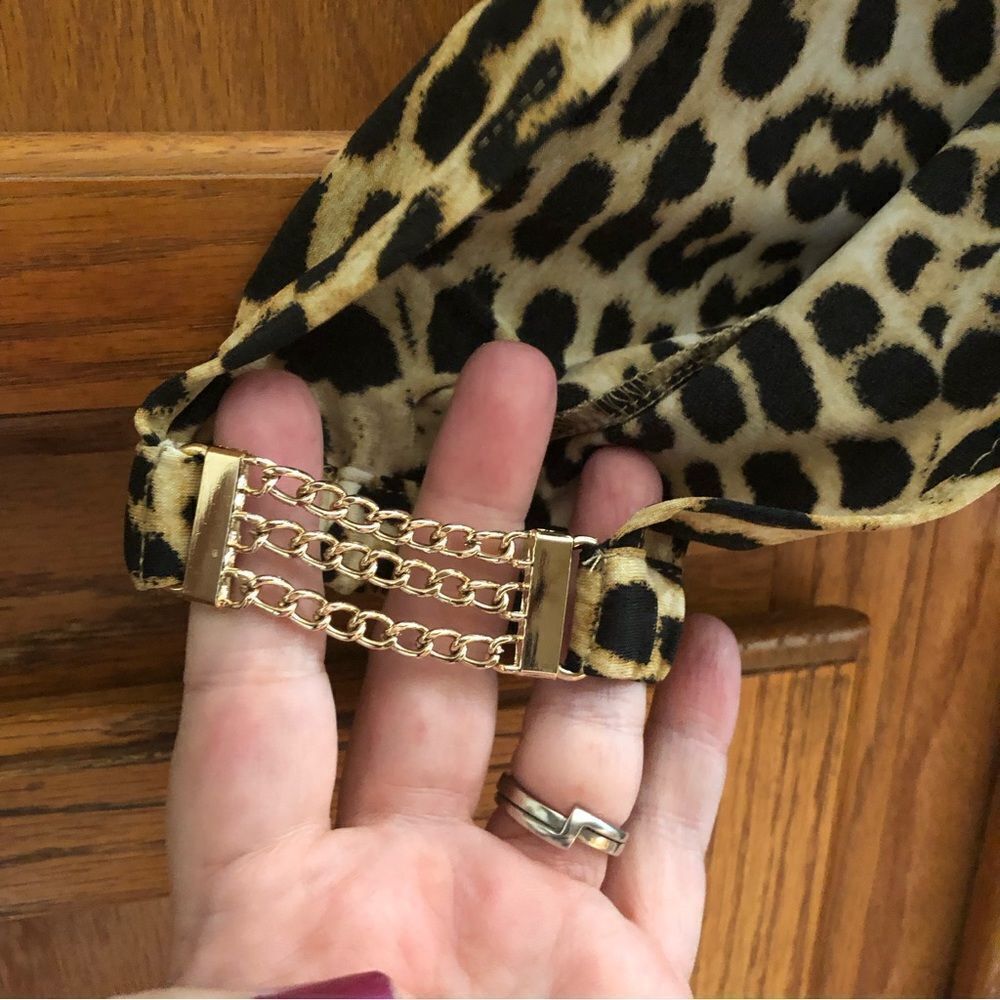 Boston Proper Leopard Print Mini Dress in Beige and Black - Picture 5 of 14